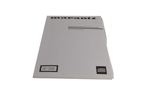 Marantz CD - 53 MkII Instruction Manual - Chorlton Analogue