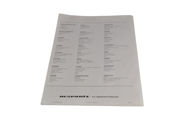 Marantz CD - 65II Instruction Manual - Chorlton Analogue