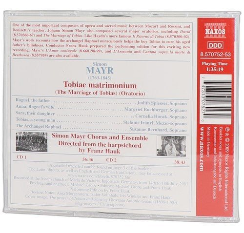 Mayr - The Marriage Of Tobias (Oratoria) - Box Set 2 CDs - Naxos - 2009 - Chorlton Analogue