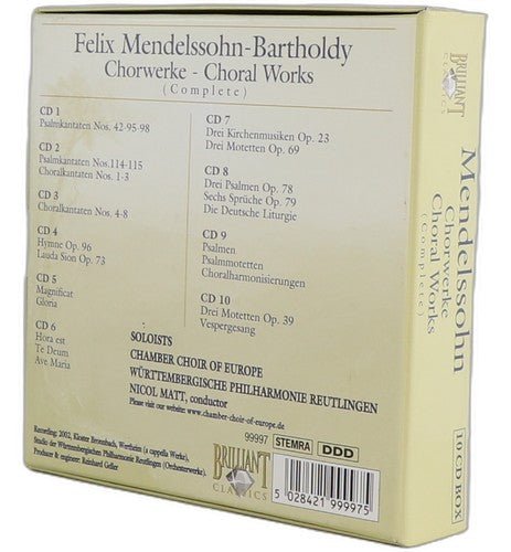 Mendelssohn - Chorwerke = Choral Works (Complete) - Box Set 10 CDs - Chorlton Analogue
