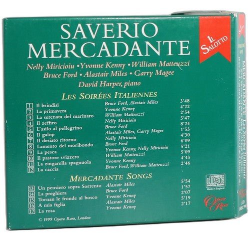 Mercadante - Il Salotto Vol. 1: Les Soirées Italiennes - CD - Opera Rara - 1999 - Chorlton Analogue