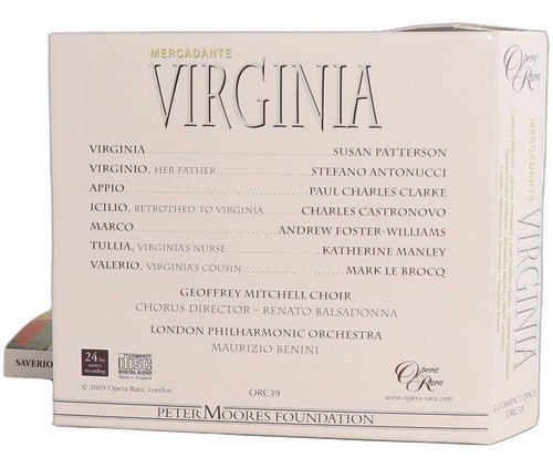 Mercadante - Virginia - Box Set 2 CDs - Opera Rara - 2009 - Chorlton Analogue