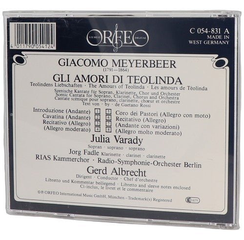 Meyerbeer - Gli Amori di Teolinda - CD - Orfeo - 1983 - Julia Varady - Chorlton Analogue