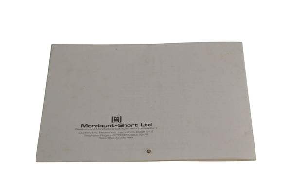 Mordaunt Short Speaker Brochure Classic Paegent etc - Chorlton Analogue