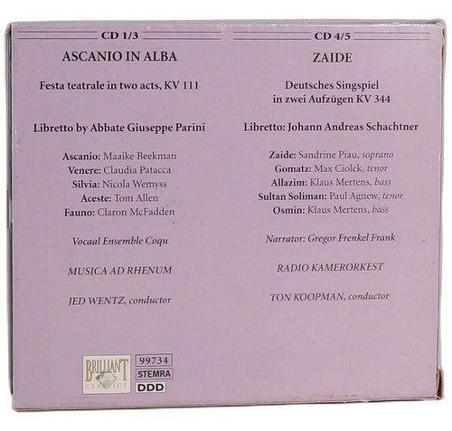 Mozart - Mozart Edition Vol. 21 - Operas: Ascanio in Alba - Box Set 5 CDs - Chorlton Analogue