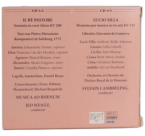 Mozart - Mozart Edition Volume 5: Operas - Il Rè Pastore - Box Set 5 CDs - Chorlton Analogue