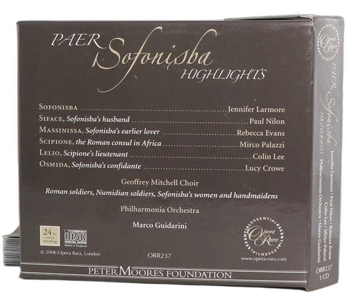 Paer - Sofonisba (Highlights) - CD - Opera Rara - 2006 - Chorlton Analogue