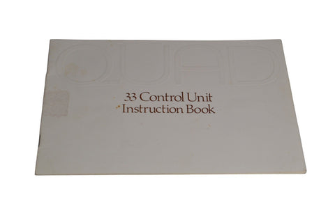 Quad 33 Instruction Manual Original English - Chorlton Analogue