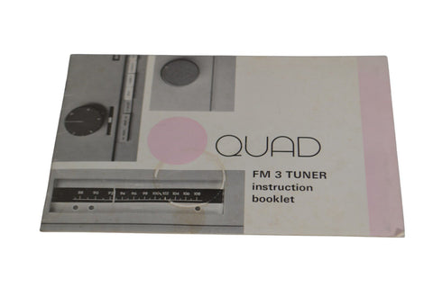 Quad FM 3 Tuner Instruction Booklet Manual 1975 - Chorlton Analogue