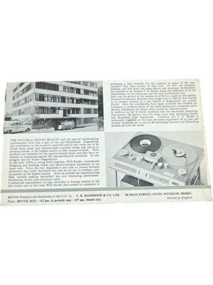 Revox Brochure Reel To Reel Swiss Precision Vintage - Chorlton Analogue
