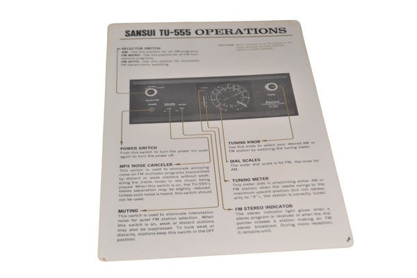 Sansui TU - 555 Instruction Manual - Chorlton Analogue