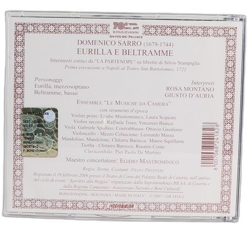 Sarri - Eurilla E Beltramme - CD - Bongiovanni - 2007 - Chorlton Analogue