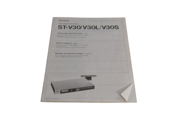 Sony ST - V30 V30L V30S Instruction Manual - Chorlton Analogue