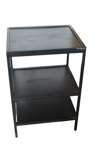 Soundstyle Hi Fi Rack Stand 3 Shelf Black Metal Frame Wooden Shelves Audio - Chorlton Analogue