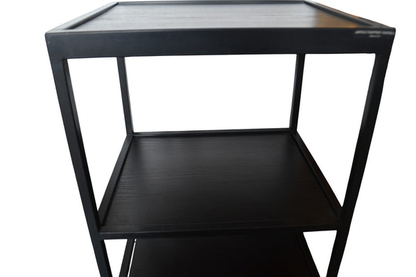 Soundstyle Hi Fi Rack Stand 3 Shelf Black Metal Frame Wooden Shelves Audio - Chorlton Analogue