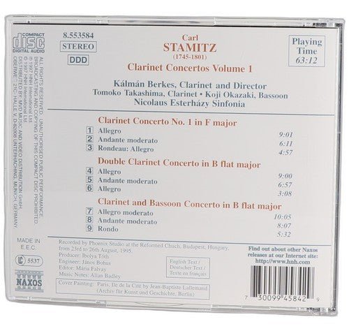 Stamitz - Clarinet Concertos Volume 1 - CD - Naxos - 1997 - Chorlton Analogue