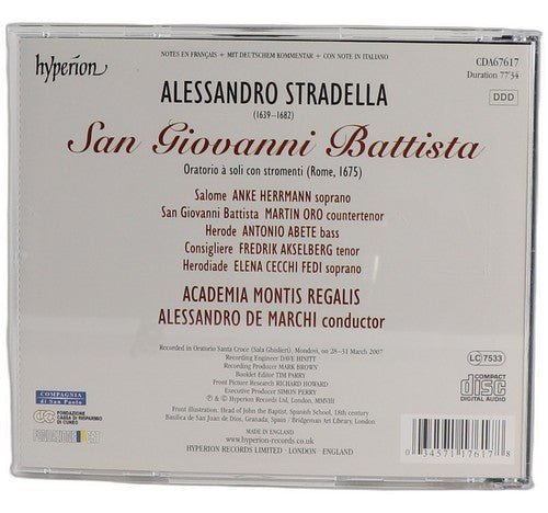 Stradella - San Giovanni Battista - CD - Hyperion - 2008 - Chorlton Analogue