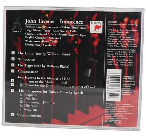 Tavener - Innocence - CD - Sony Classical - Chorlton Analogue
