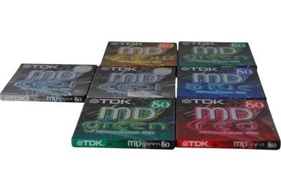 TDK 80 - Minute Recordable MiniDiscs 7 - Pack Multi - Coloured Sealed - Chorlton Analogue