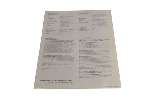 Technics SL - 150 Instruction Manual - Chorlton Analogue