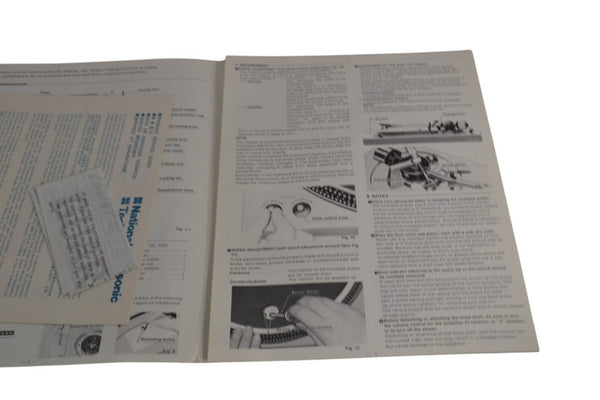 Technics SL - 150 Instruction Manual - Chorlton Analogue