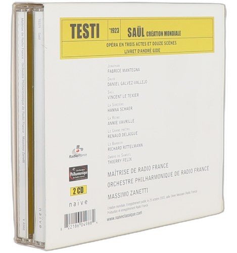 Testi - Saül (Opéra En 3 Actes Et 12 Scènes) - Box Set 2 CDs - Naïve - 2004 - Chorlton Analogue