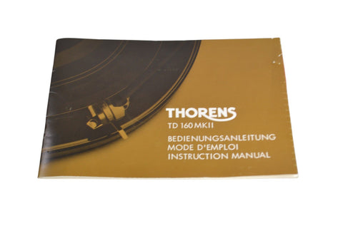 Thorens TD 160 MkII Instruction Manual - Chorlton Analogue